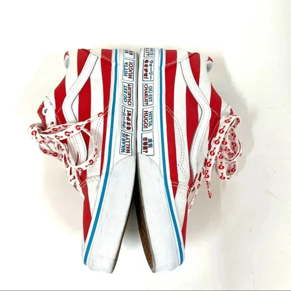 Vans x Where’s Waldo ? Red White Old Skool Textile Low Top Size 5.5